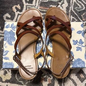 Sezane Tan Leather Sandals